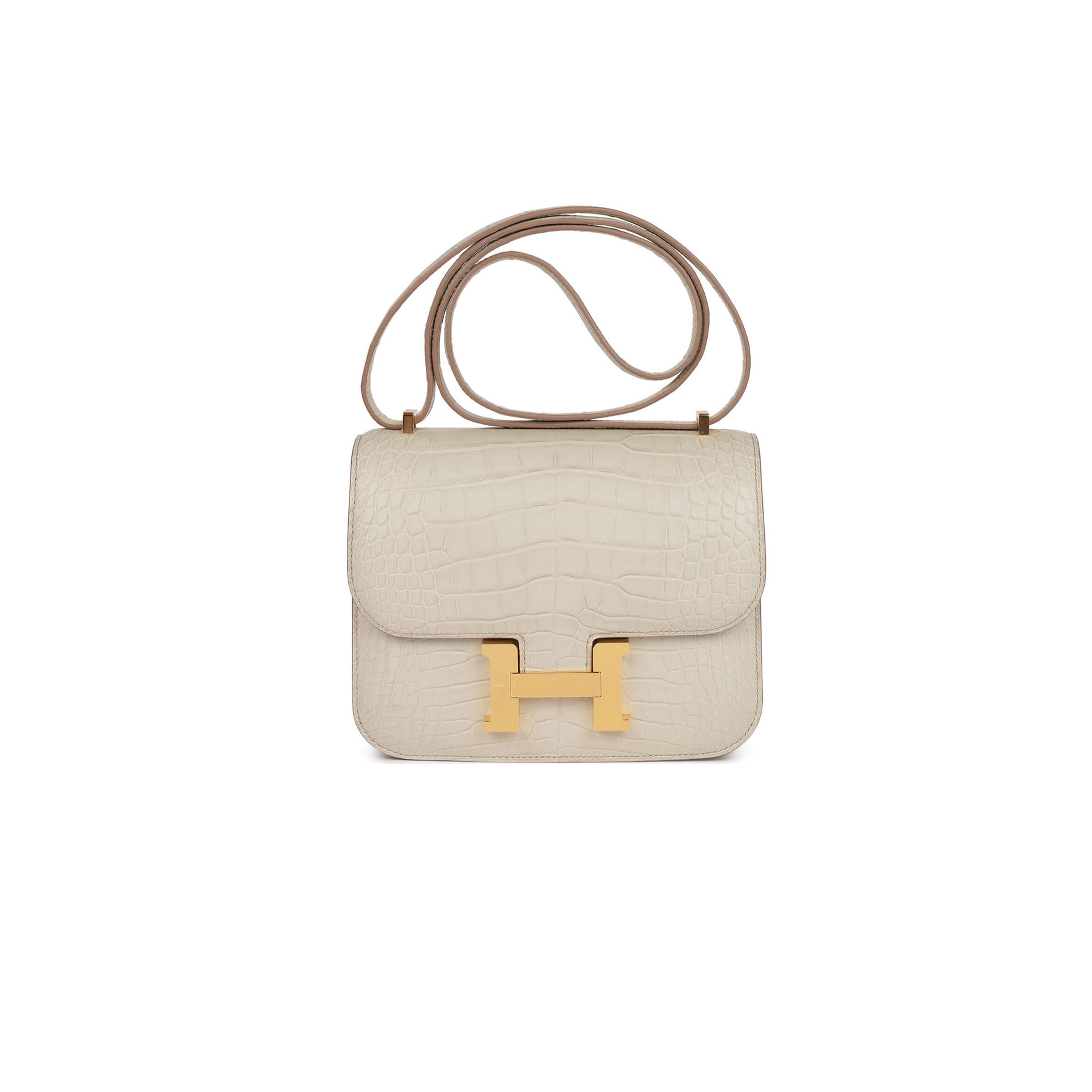 H**me5 master constance 18 matte alligator gold hardware (18*15*4cm)